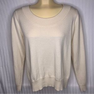 Calvin Klein Sweater Fall Vibes Cream Super Soft Sz XL Scoop Neck